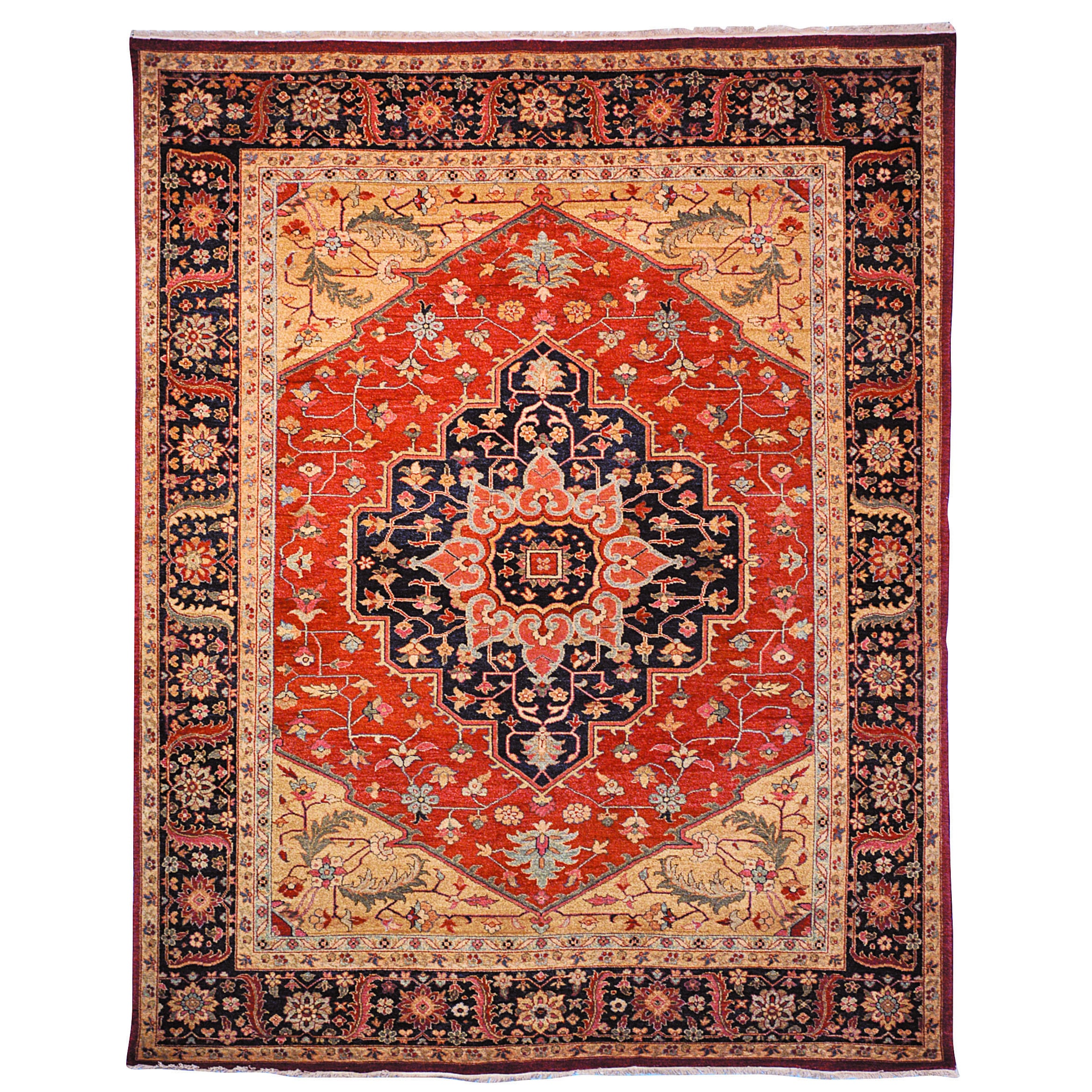 Safavieh Hand knotted Samarkand Rust/ Navy Wool Rug (9 X 12)