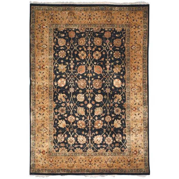 Safavieh Hand-knotted Ganges River Black/ Gold Wool Rug - 8' x 10'