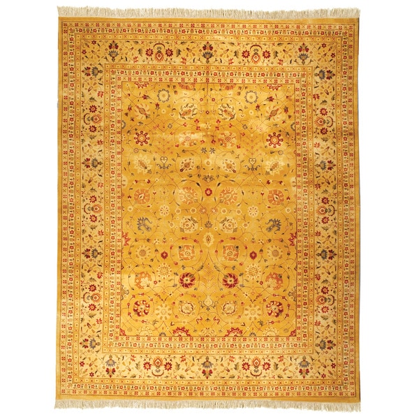 Safavieh Hand-knotted Ganges River Gold/ Ivory Wool Rug - 8' x 10'