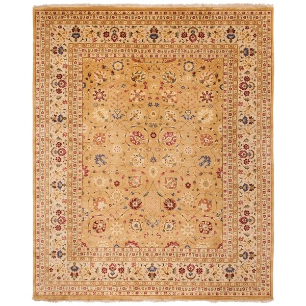 Safavieh Hand-knotted Ganges River Gold/ Ivory Wool Rug - 8' x 10'