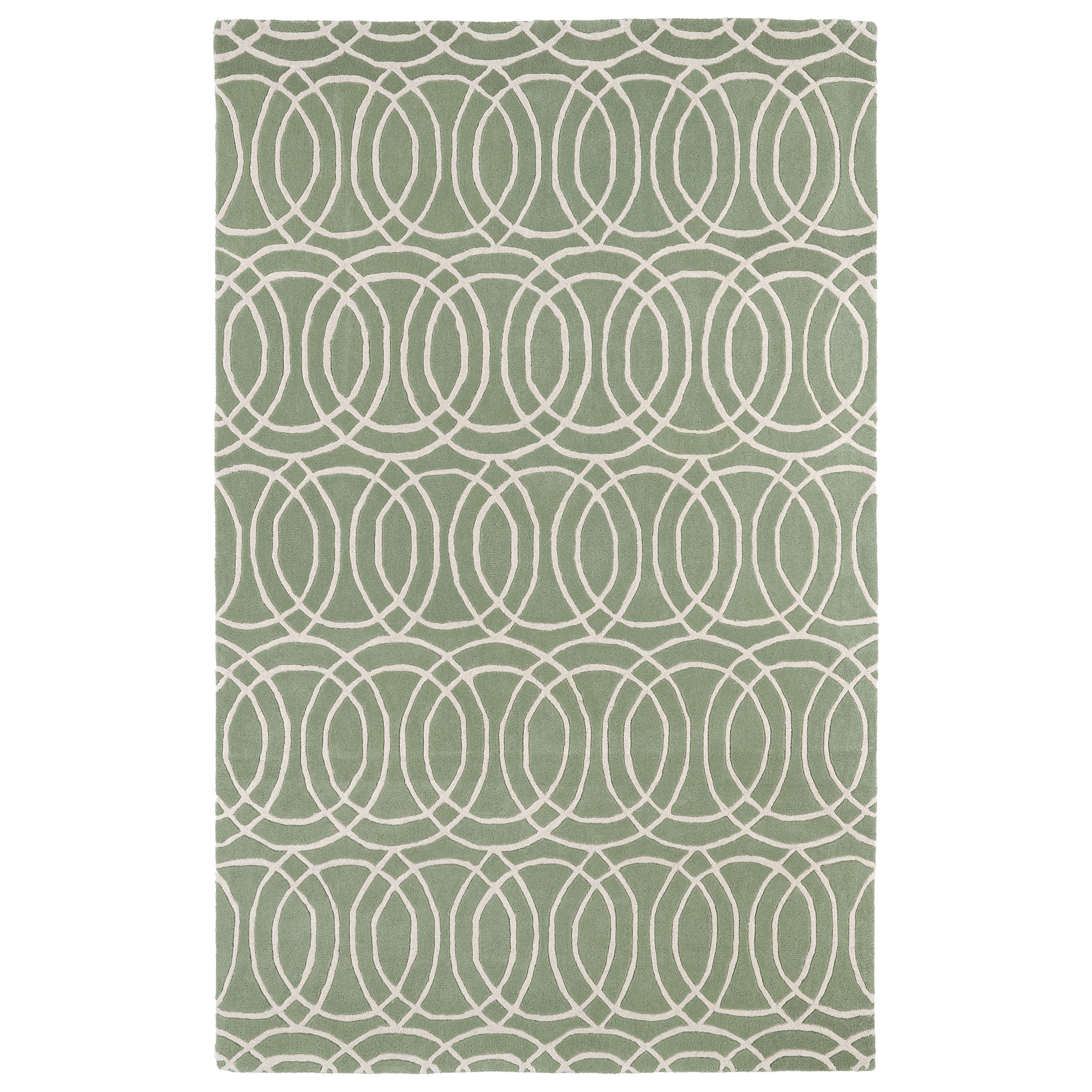 Kaleen Rugs Hand tufted Cosmopolitan Circles Mint/ Ivory Wool Rug (96 X 13) Green Size 96 x 13