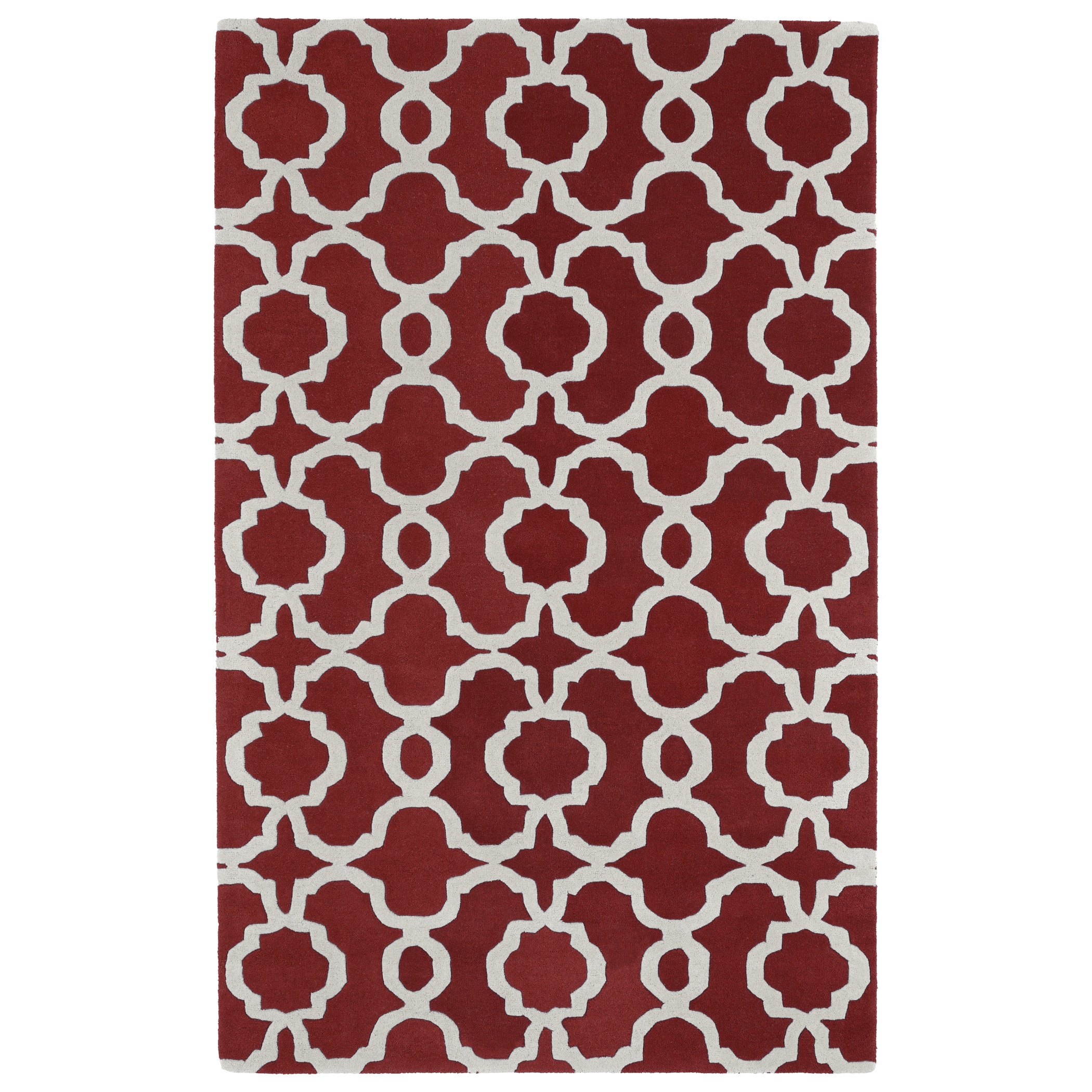 Kaleen Rugs Hand tufted Cosmopolitan Trellis Red/ Ivory Wool Rug (96 X 13) Ivory Size 96 x 13