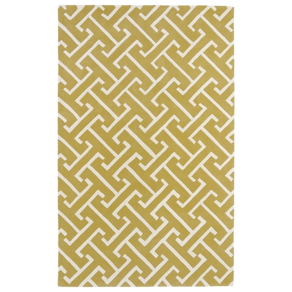 Hand-tufted Cosmopolitan Yellow/ Ivory Wool Rug - 8' x 11'