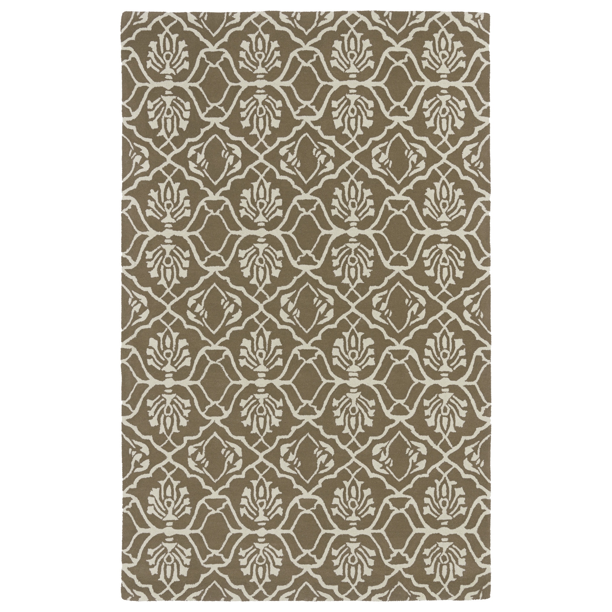 Hand tufted Runway Light Brown/ Ivory Wool Rug (8 X 11)