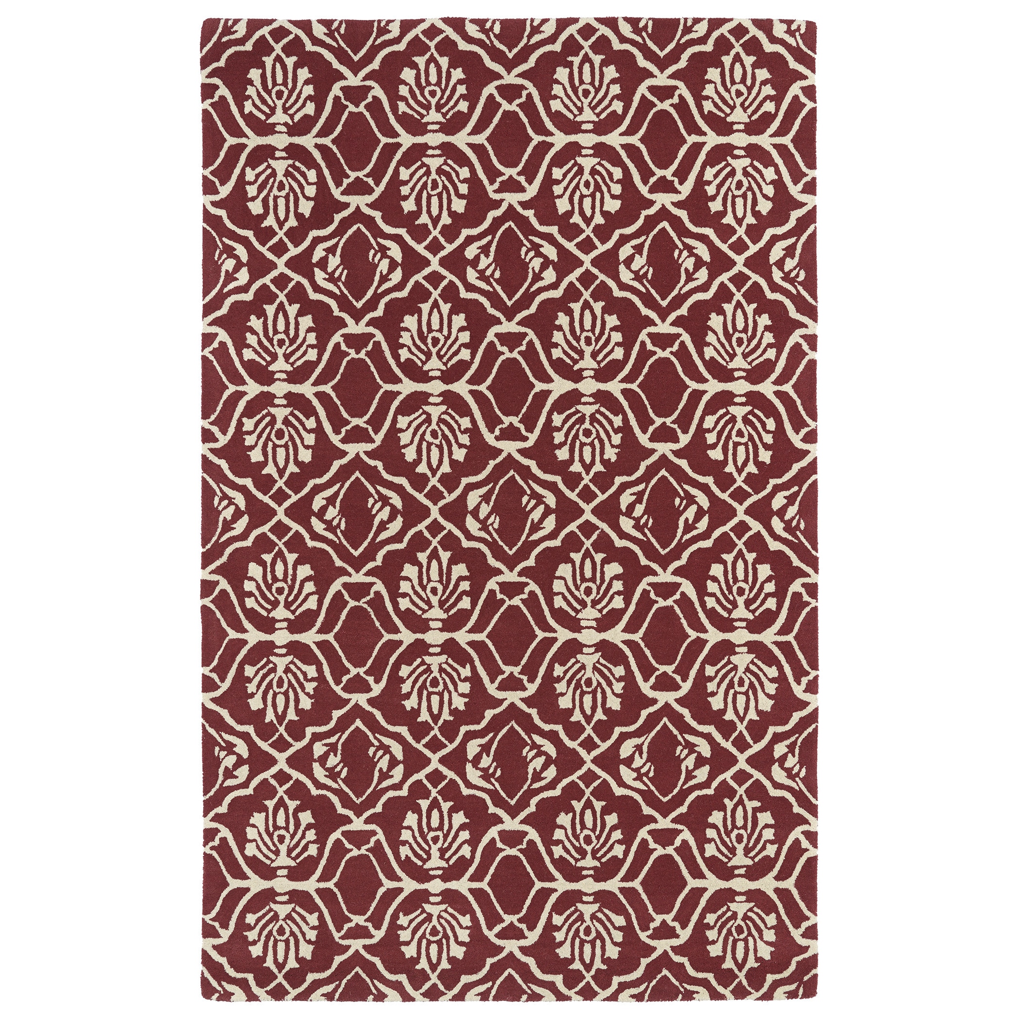 Kaleen Rugs Hand tufted Runway Berry/ Ivory Wool Rug (8 X 11) Ivory Size 8 x 10