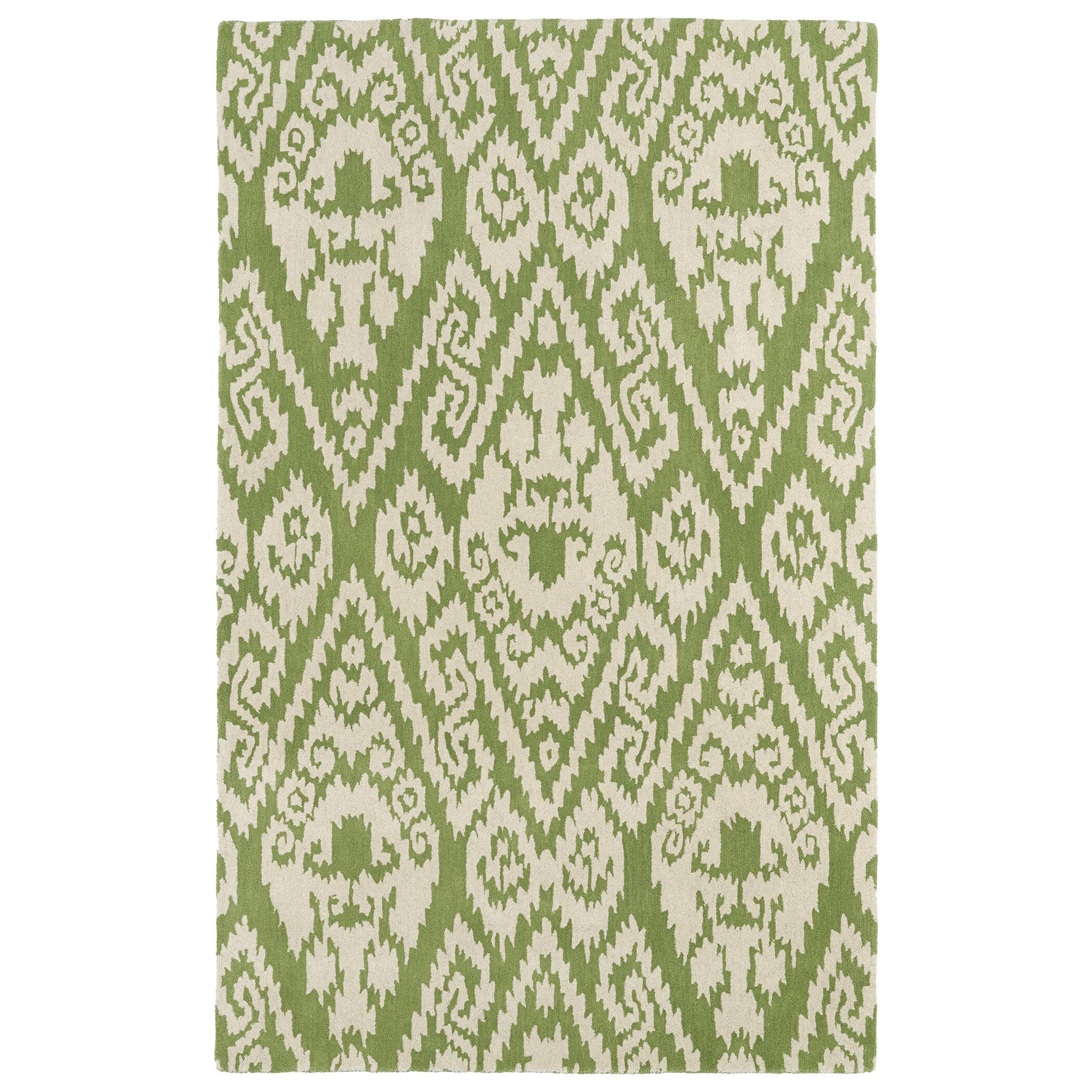 Kaleen Rugs Hand tufted Runway Green/ Ivory Ikat Wool Rug (96 X 13) Green Size 96 x 13