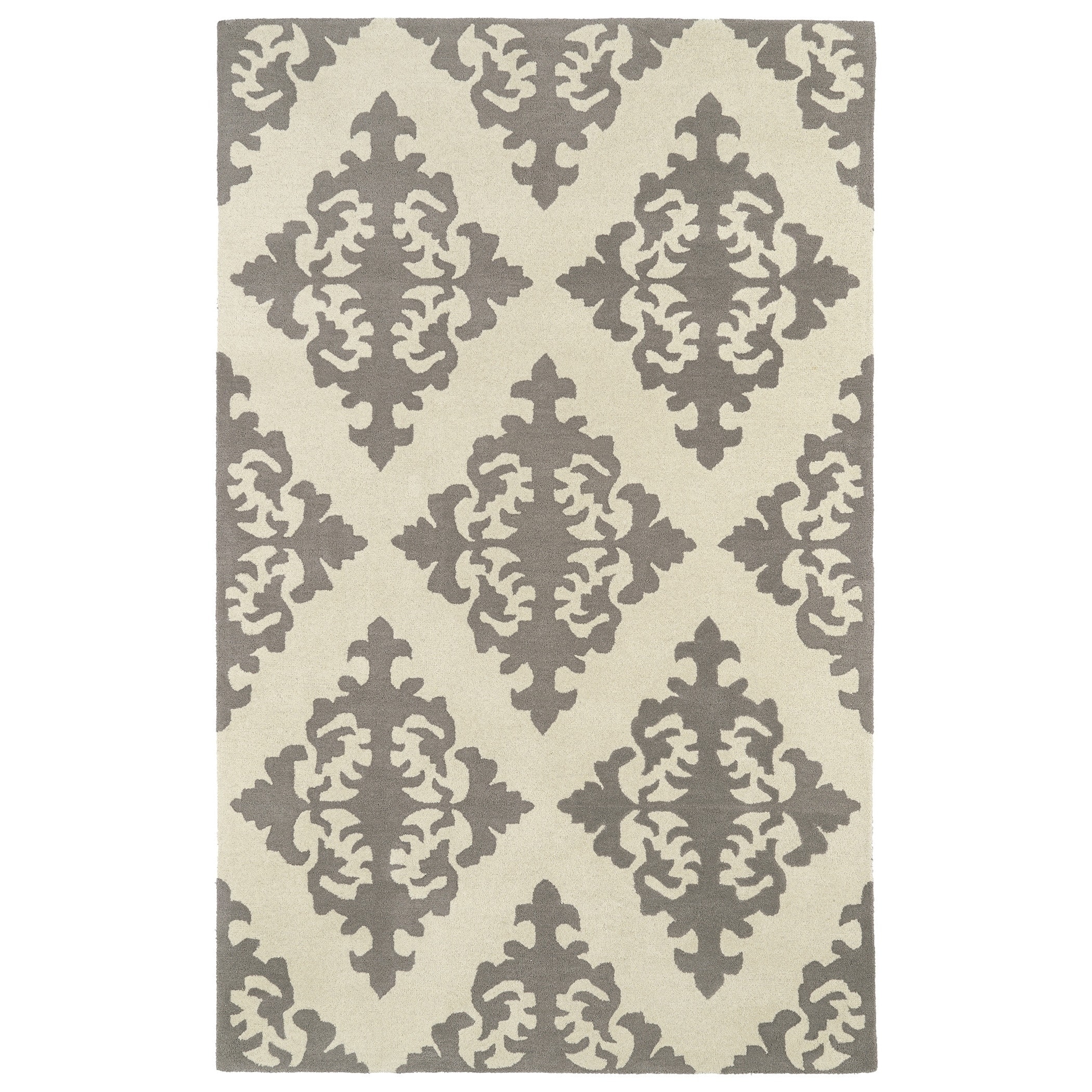 Kaleen Rugs Hand tufted Runway Light Brown/ Ivory Damask Wool Rug (8 X 11) Brown Size 8 x 10