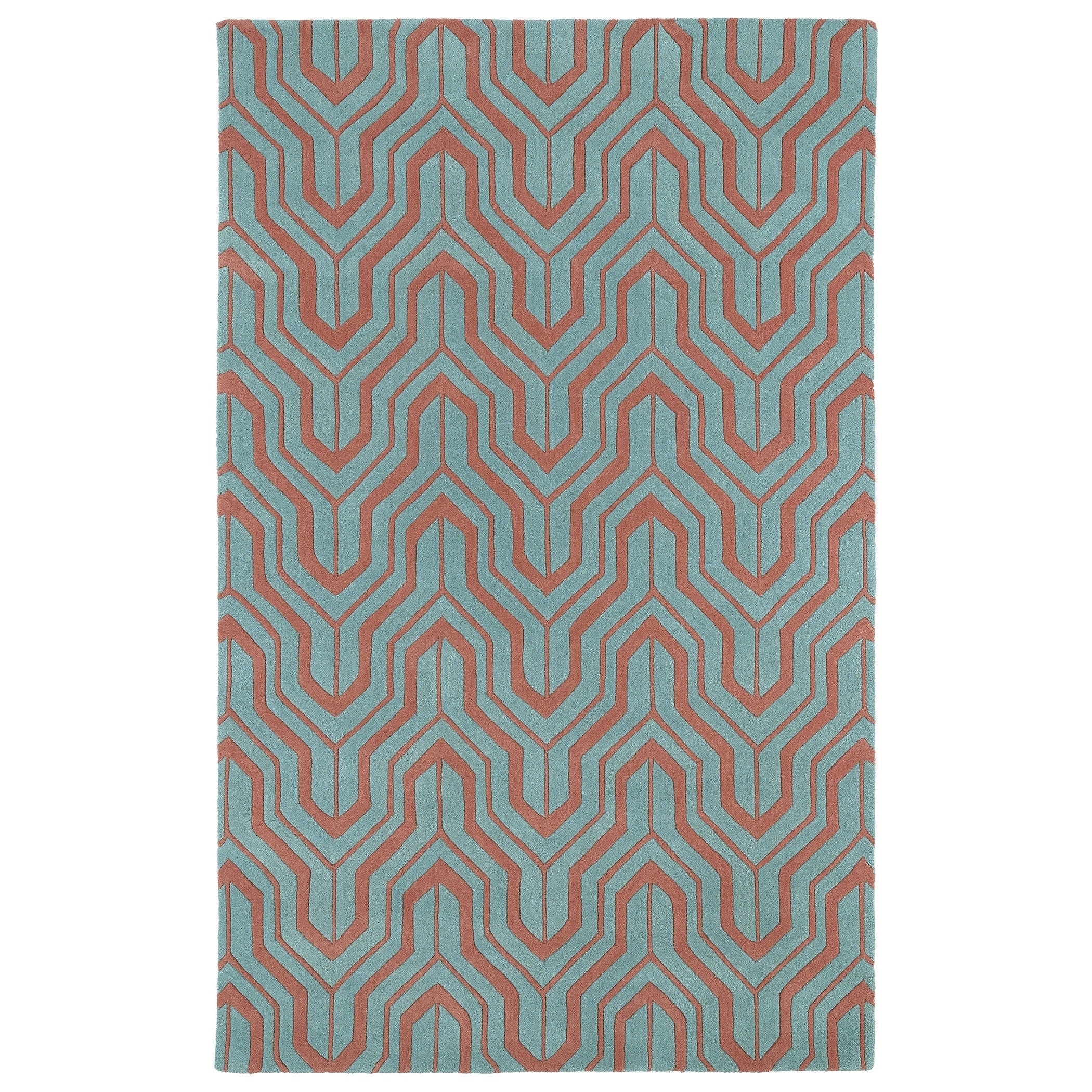 Hand tufted Cosmopolitan Pink/ Teal Wool Rug (2 X 3)