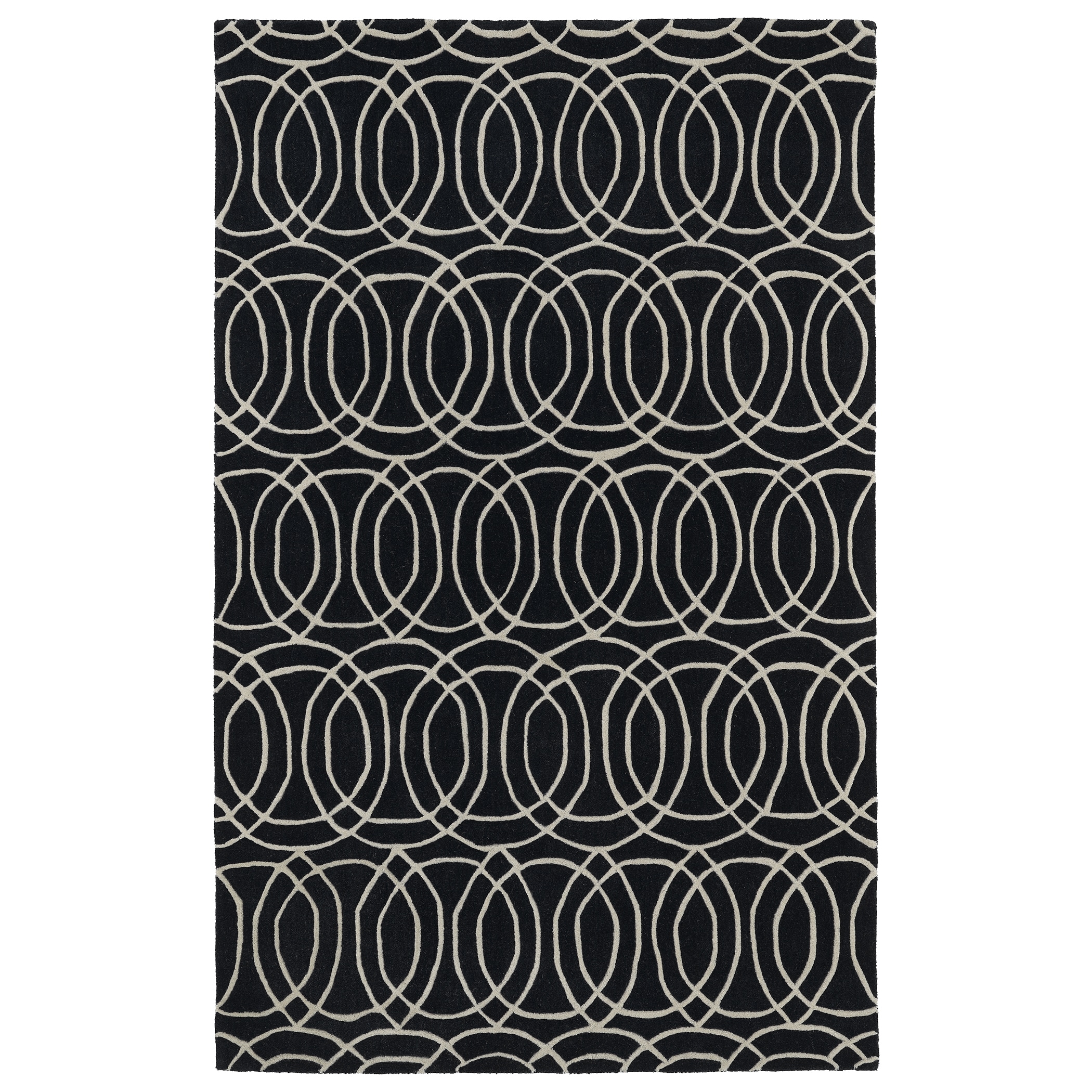 Cosmopolitan Circles Black/ivory Hand tufted Wool Rug (2 X 3)