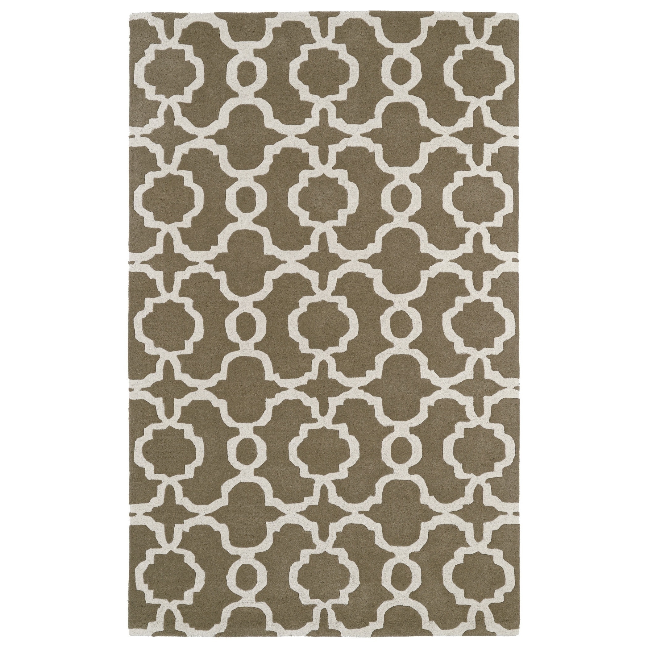 Hand tufted Cosmopolitan Trellis Brown/ Ivory Wool Rug (2 X 3)