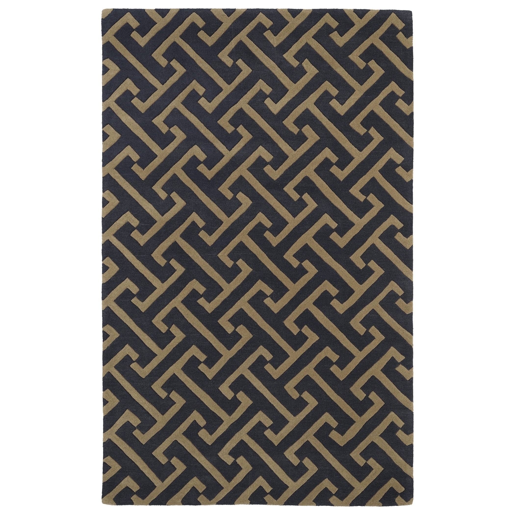 Hand tufted Cosmopolitan Charcoal/ Brown Wool Rug (2 X 3)