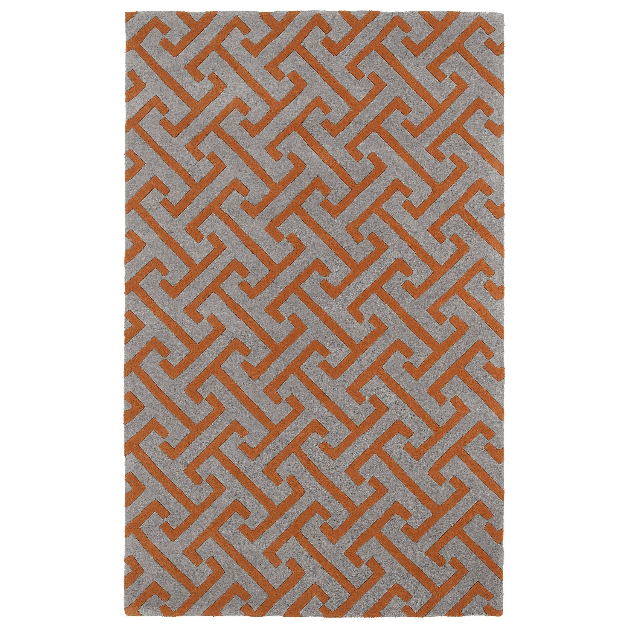 Hand tufted Cosmopolitan Orange/ Grey Wool Rug (2 X 3)