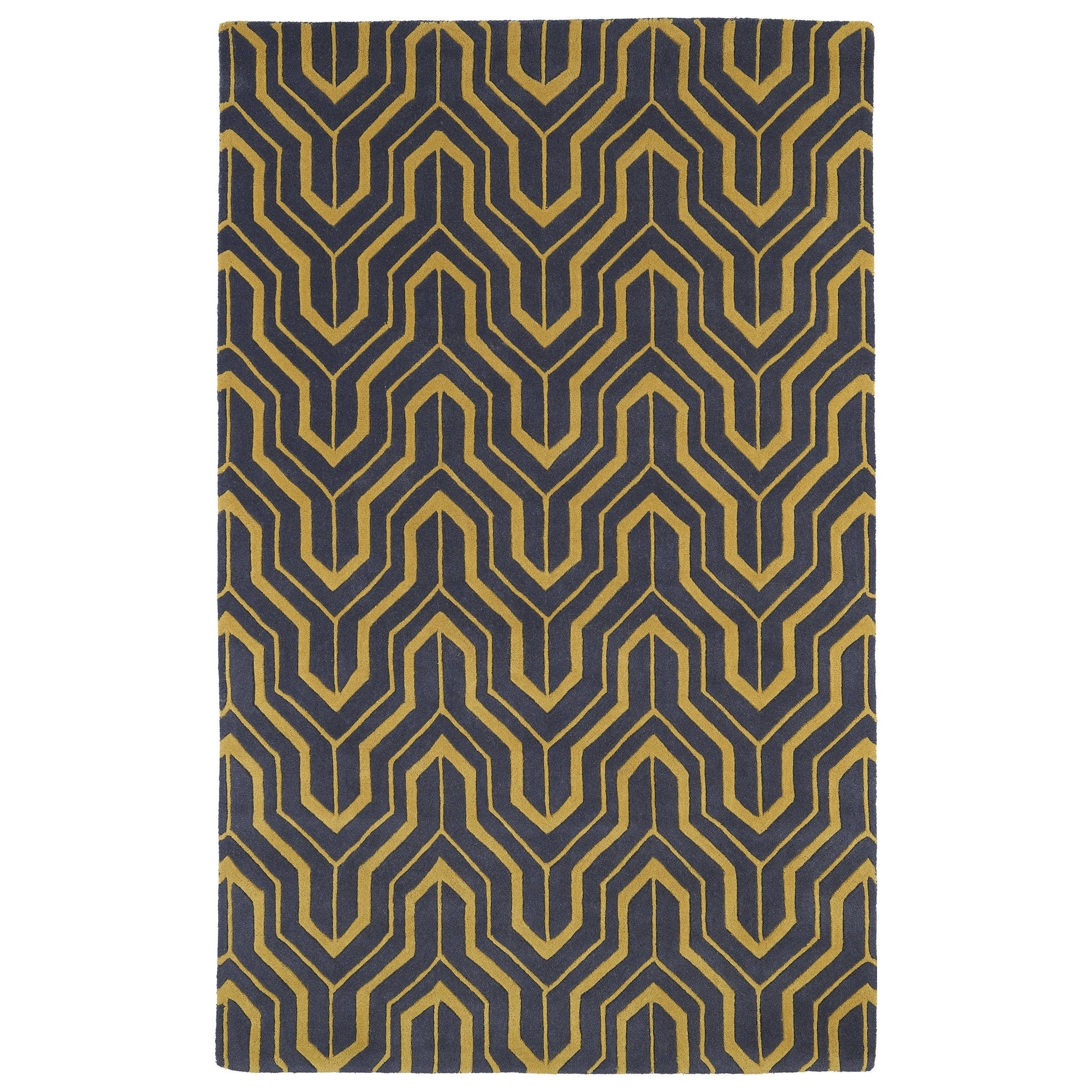 Hand tufted Cosmopolitan Gold/ Charcoal Wool Rug (3 X 5)