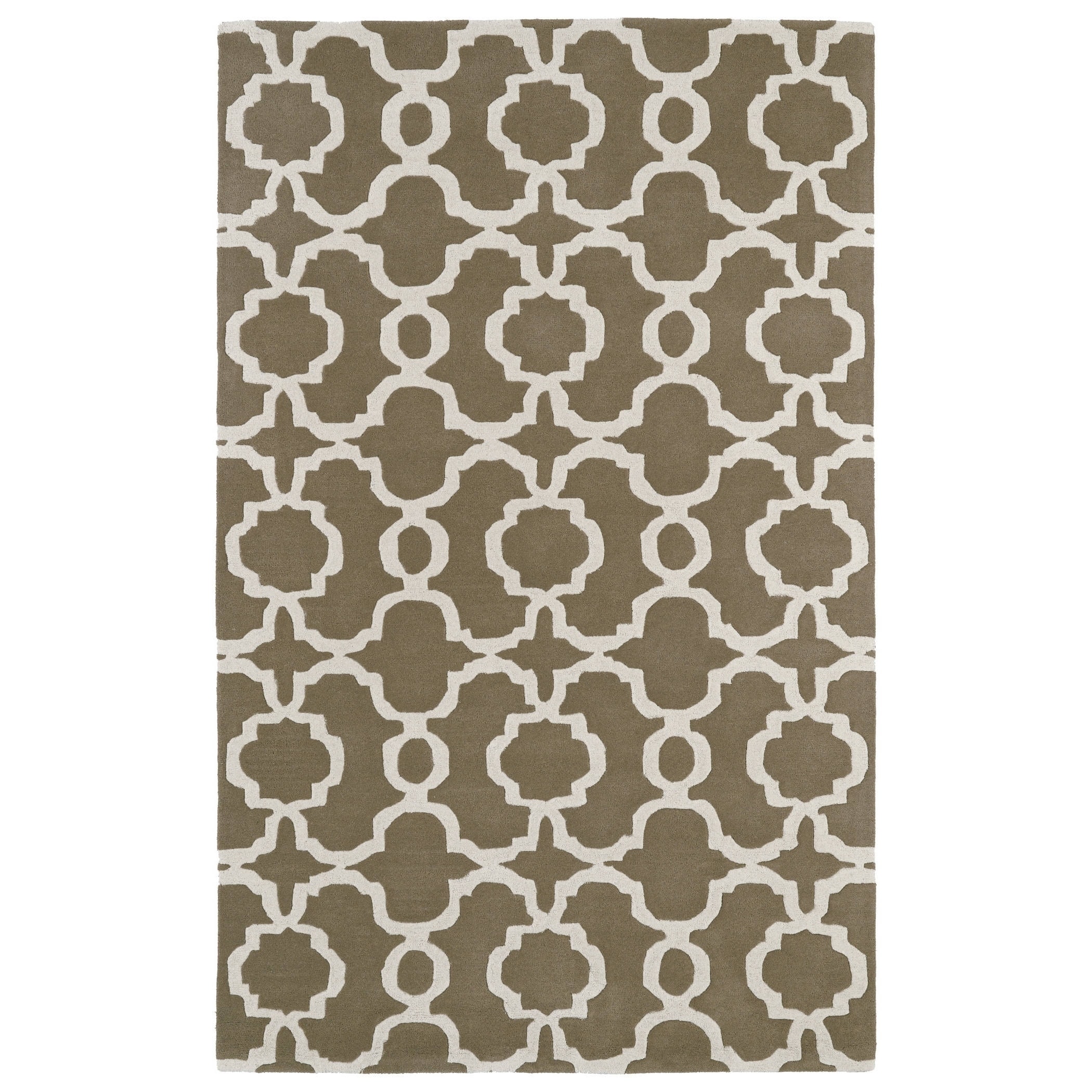 Hand tufted Cosmopolitan Trellis Brown/ Ivory Wool Rug (5 X 79)