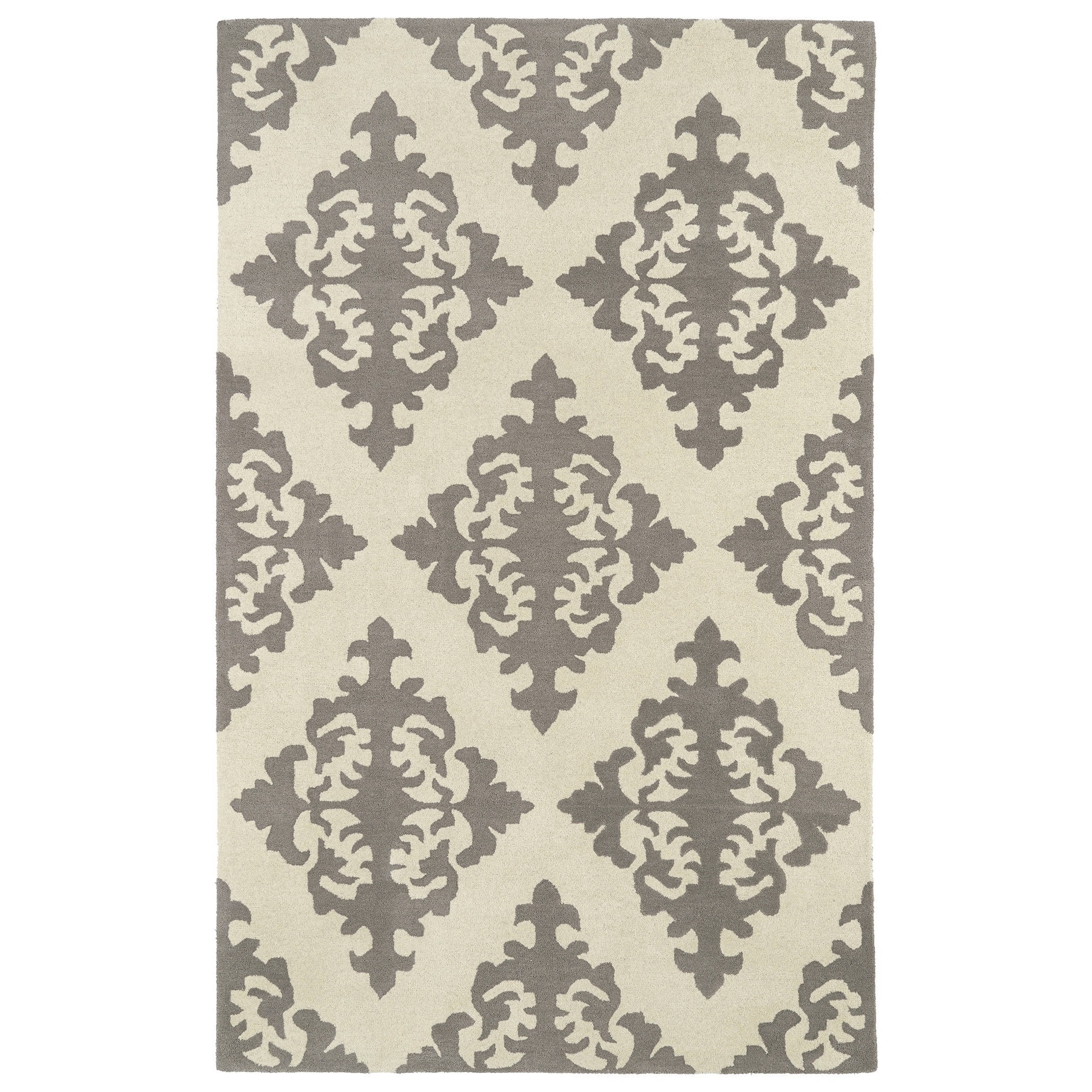 Hand tufted Runway Light Brown/ Ivory Damask Wool Rug (3 X 5)