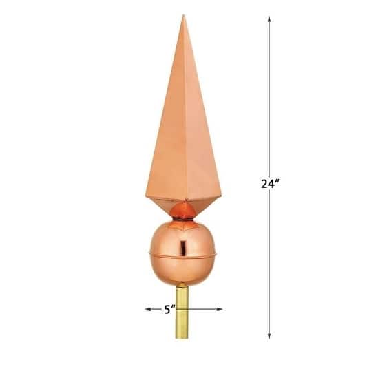 Lancelot Pure Copper Rooftop Finial with Roof Mount by Good Directions
