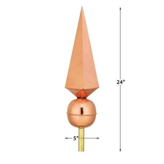 Lancelot Pure Copper Rooftop Finial with Roof Mount by Good Directions