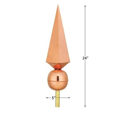 Lancelot Pure Copper Rooftop Finial with Roof Mount by Good Directions