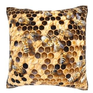 Honey Bee Hive 18-inch Velour Throw Pillow - Bed Bath & Beyond - 8858037