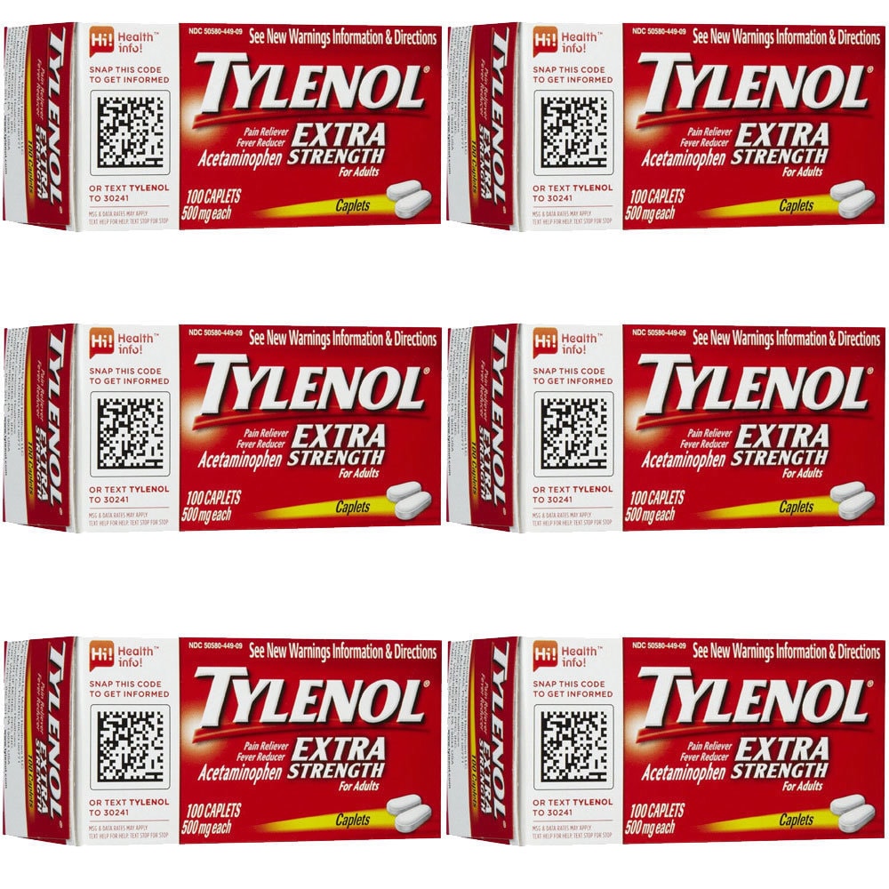 Tylenol Extra Strength 100 caplet Pain Reliever (pack Of 6)