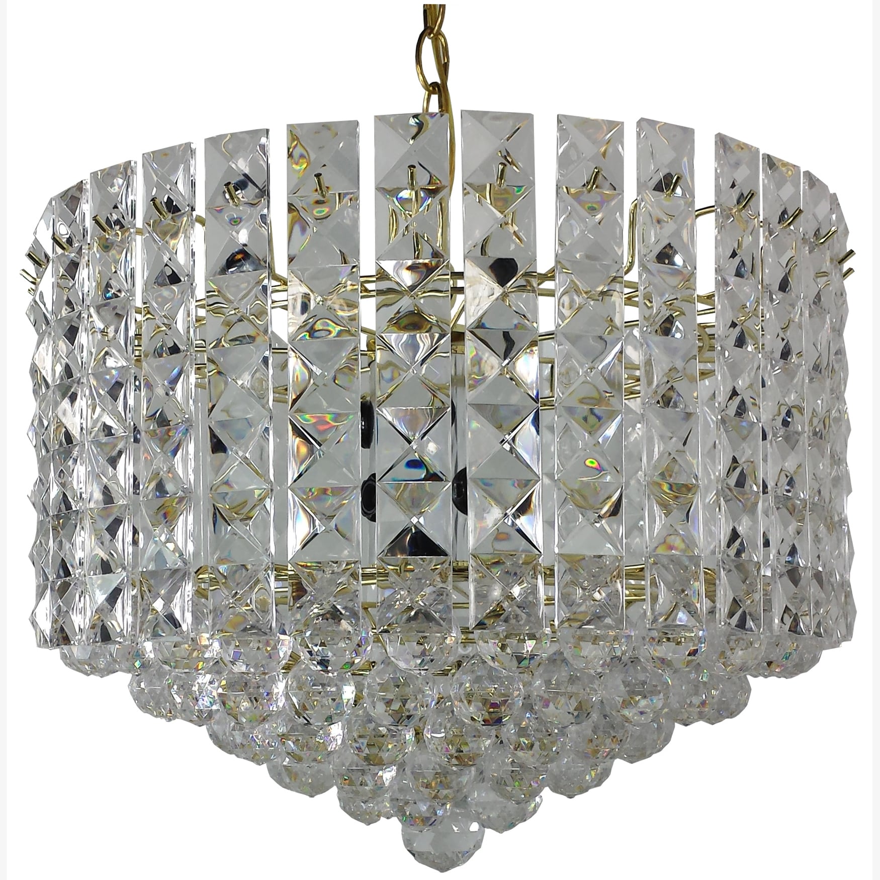 Prismatic Gem 8 light Polished Brass Chandelier