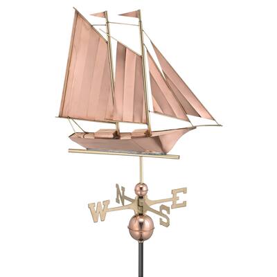 Schooner Pure Copper Weathervane by Good Directions