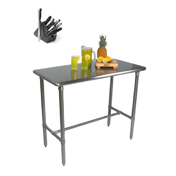 John Boos BBSS482440 Cucina Americana Classico 48 x 24 x 40 Table and Henckels 13piece Knife