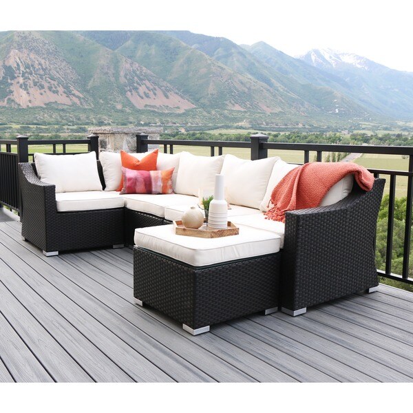 Shop 6Piece Espresso Rattan Patio Sectional with Cushions Free