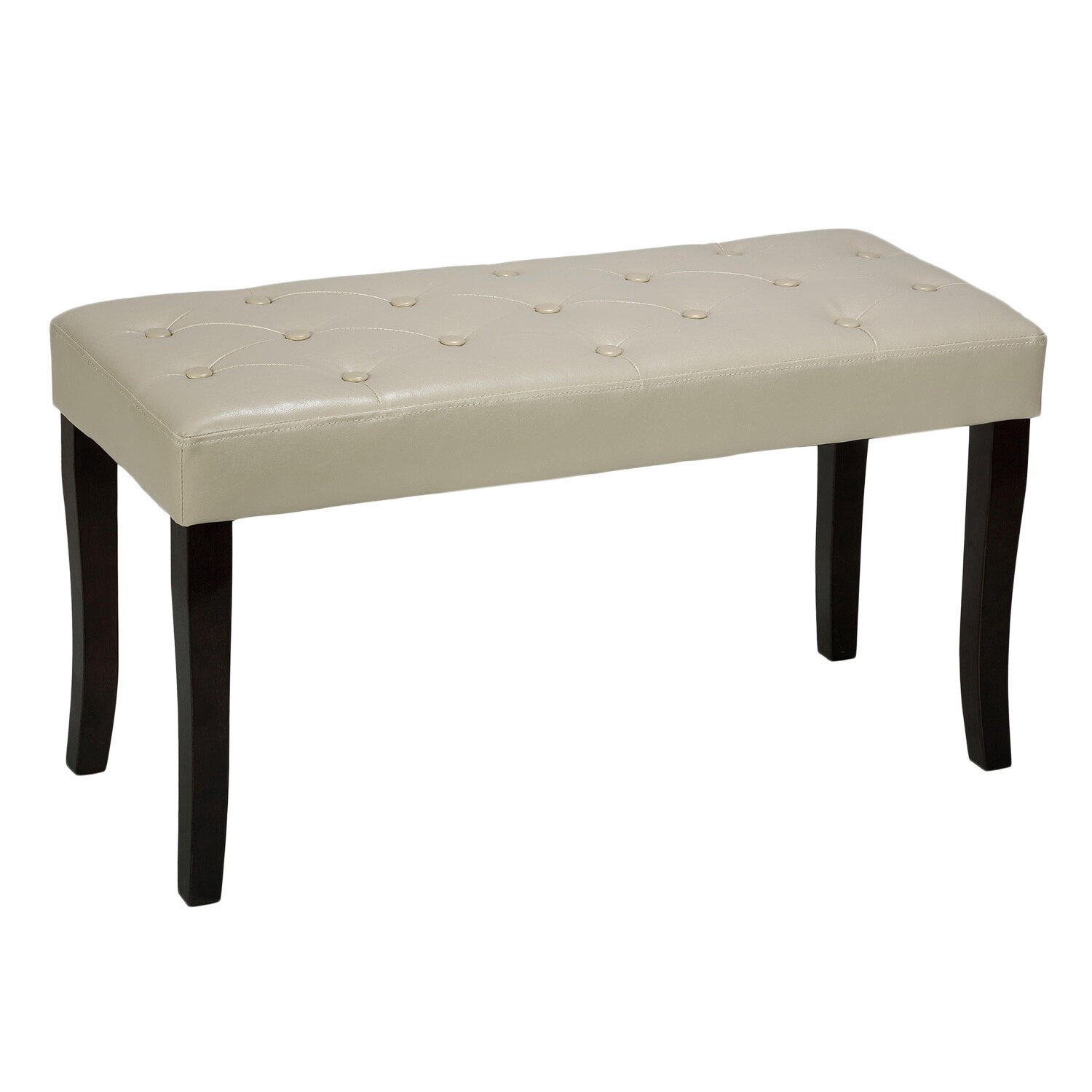 Shop Cortesi Home Johann Cream Faux Leather Piano Bench Ottoman