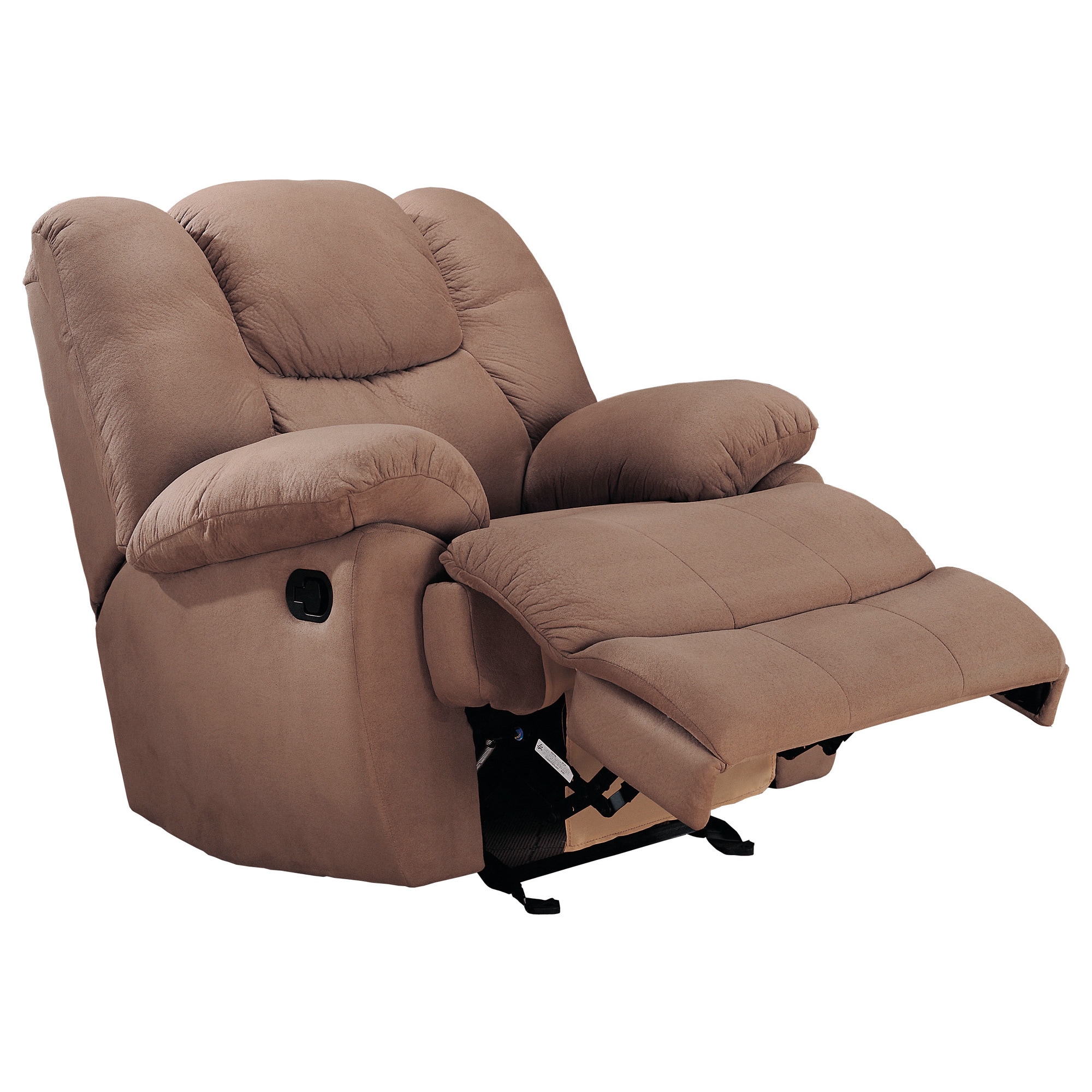 Beige Padded Microfiber Rocker Recliner Chair