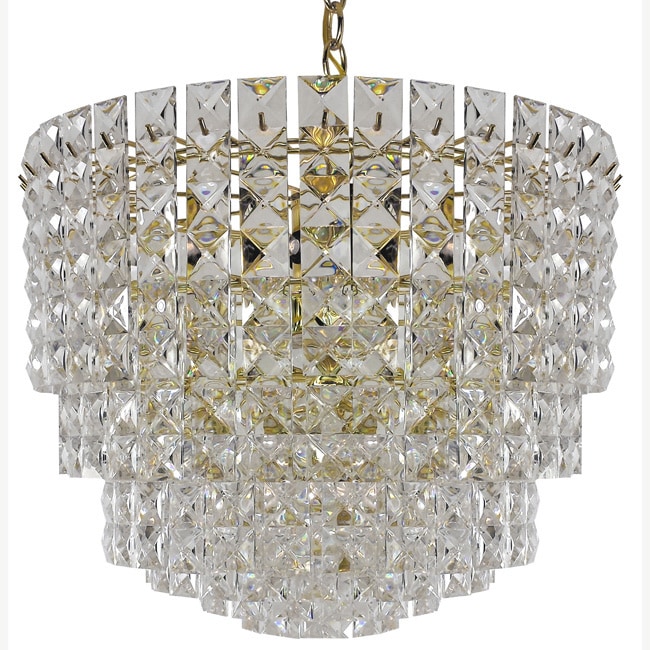 Prismatic Gem Polished Brass 11 light Multi tier Chandelier