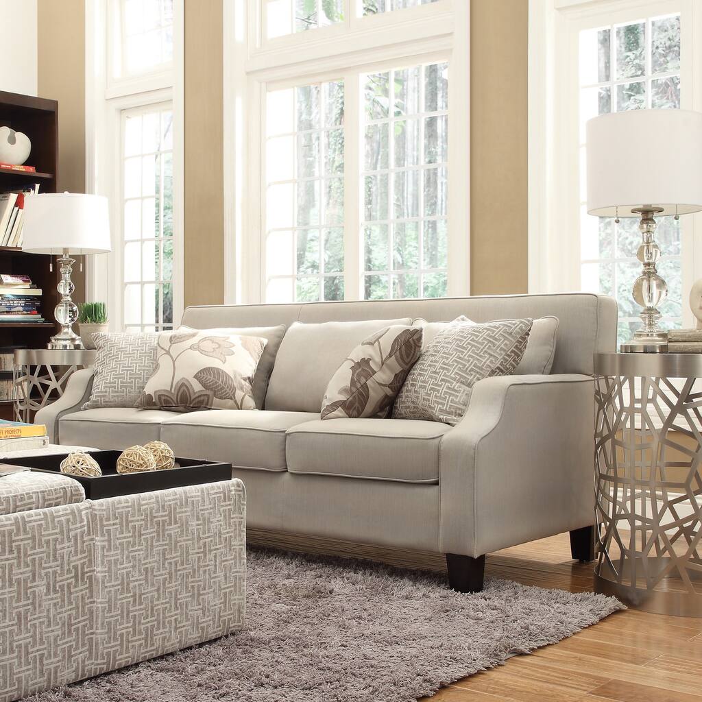 Broadway Grey Fabric Sloped Track Arm Sofa