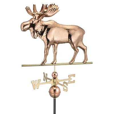 Good Directions Polished Copper Moose Weathervane