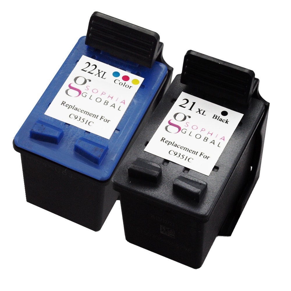 Sophia Global Remanufactured Ink Cartridge Replacement For Hp 21xl 22xl (1 Black, 1 Color) (multiPrint yield Meets Printer Manufacturers Specifications for Page YieldModel 1eaHP21XL1eaHP22XLPack of 2We cannot accept returns on this product. )