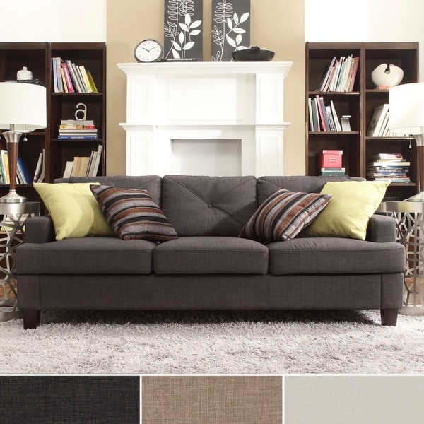 MIDCENTURY LIVING Elston Linen Tufted Sloped Track Sofa Reviews, Deals & Prices 16087013