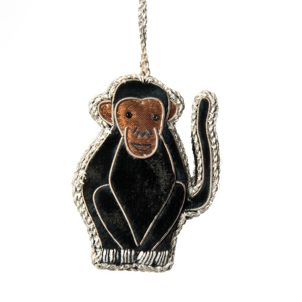 Shop Handcrafted Zardosi Monkey Ornament (India) Free Shipping On