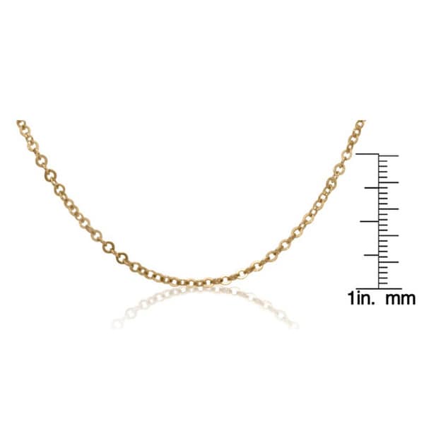 FB Jewels 14K Yellow Gold Figaro Concave Chain Necklace With Lobster Claw Clasp