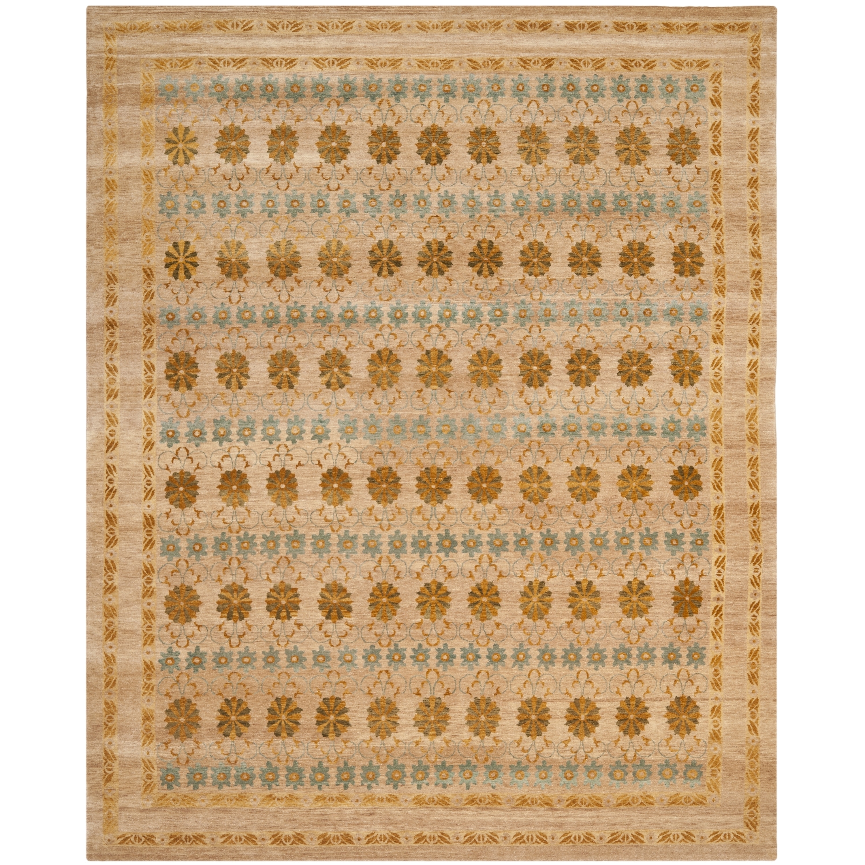 Safavieh Hand knotted Marrakech Gold/ Light Blue Wool Rug (9 X 12)