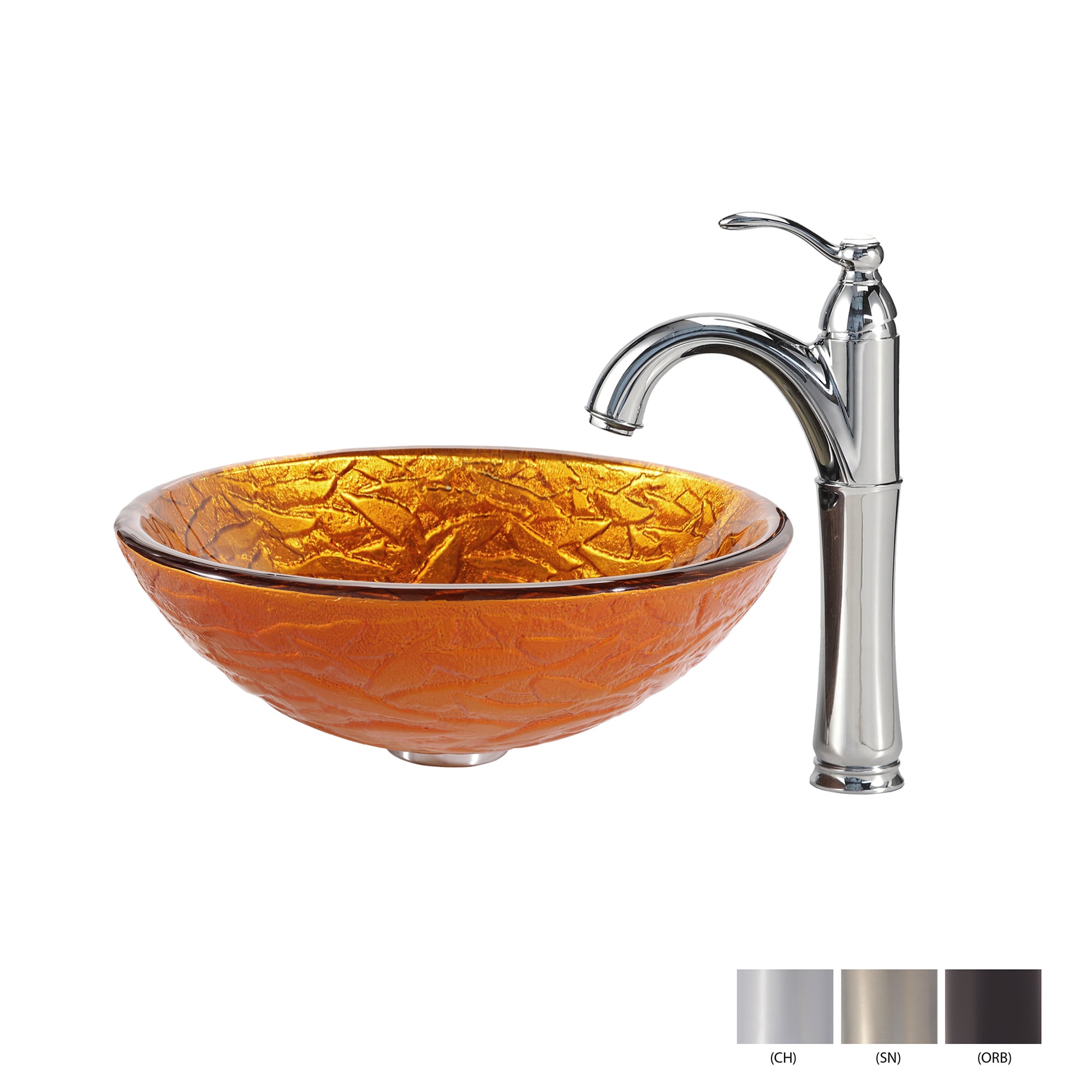 Kraus Blaze Glass Vessel Sink And Riviera Faucet