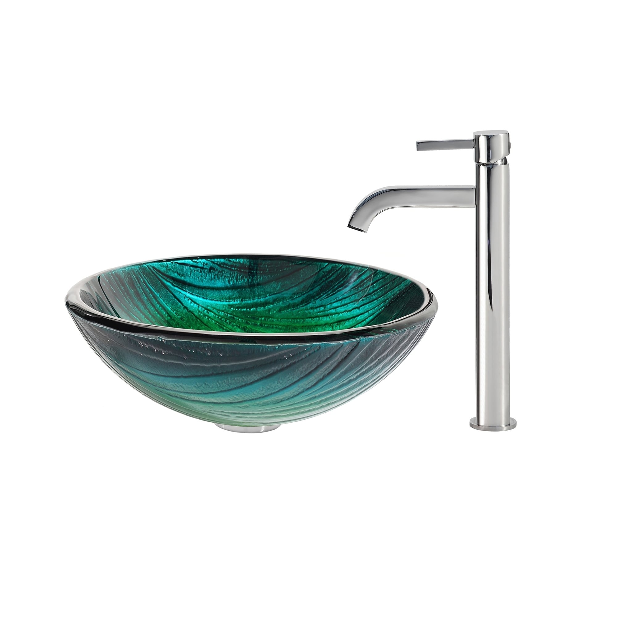 Kraus Nei Glass Vessel Sink And Ramus Faucet