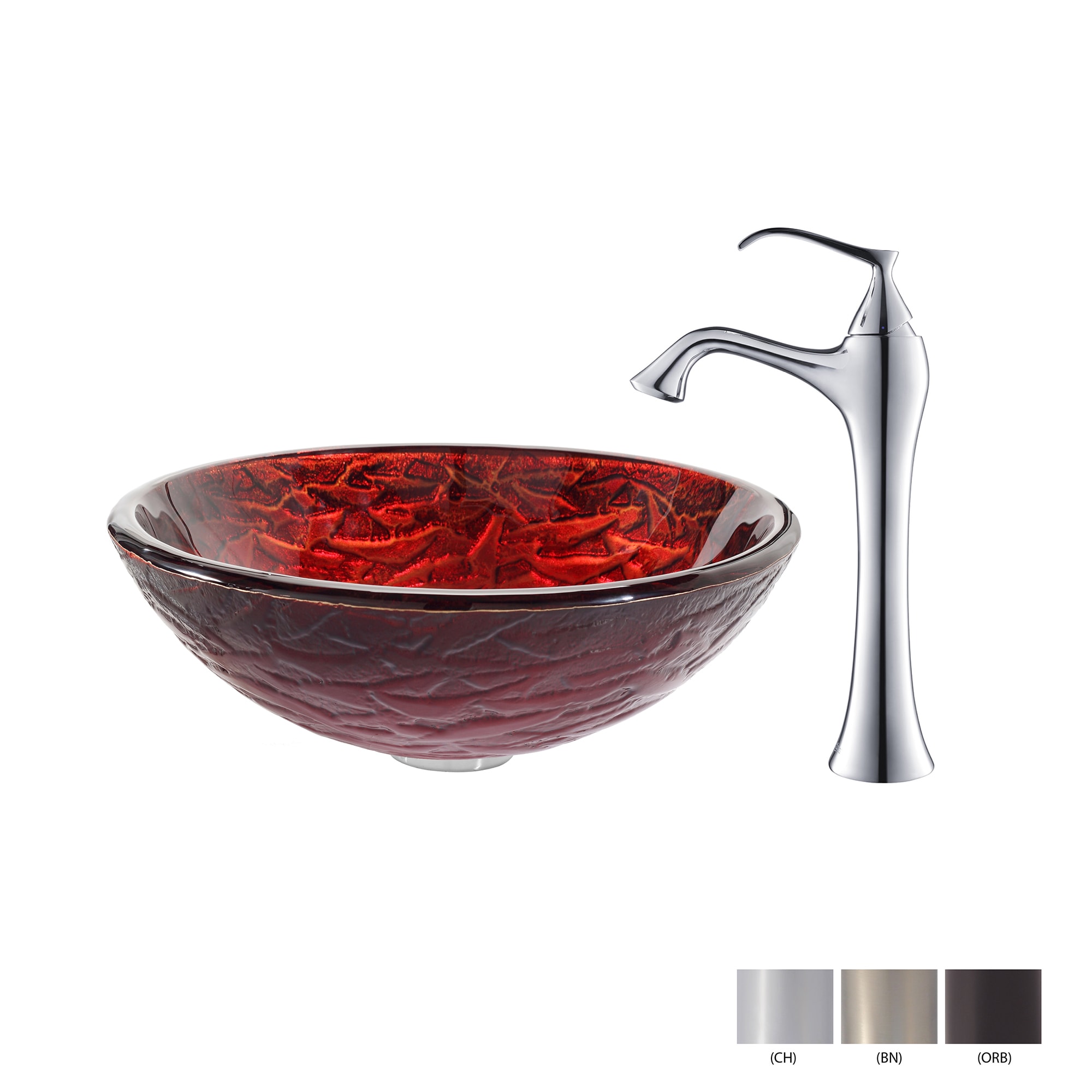 Kraus Nix Glass Vessel Sink And Ventus Faucet