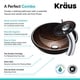 preview thumbnail 6 of 20, Kraus Glass Vessel Sink, Bathroom Faucet, Pop Up Drain, Mounting Ring