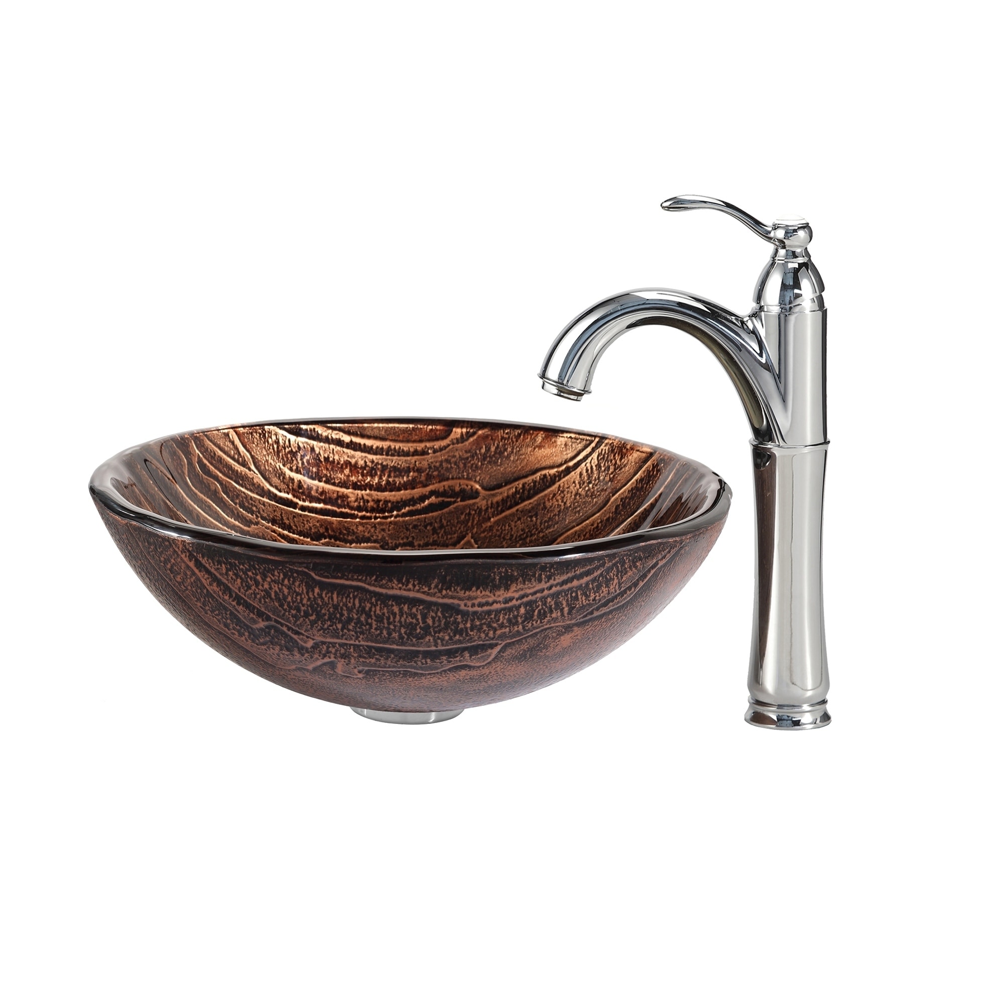 Kraus Gaia Glass Vessel Sink And Riviera Faucet