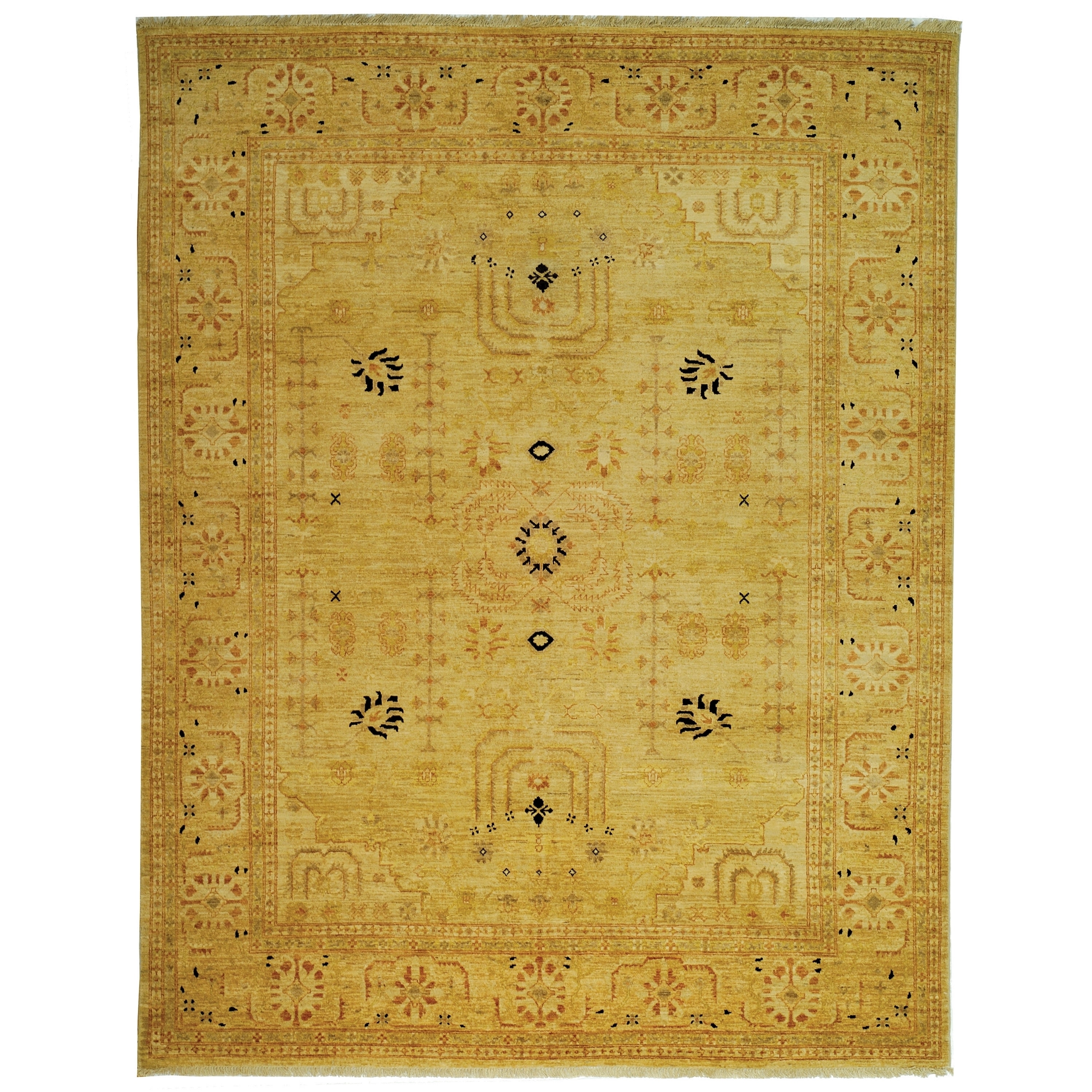 Safavieh Hand knotted Peshawar Vegetable Dye Ivory/ Ivory Wool Rug (6 X 9)