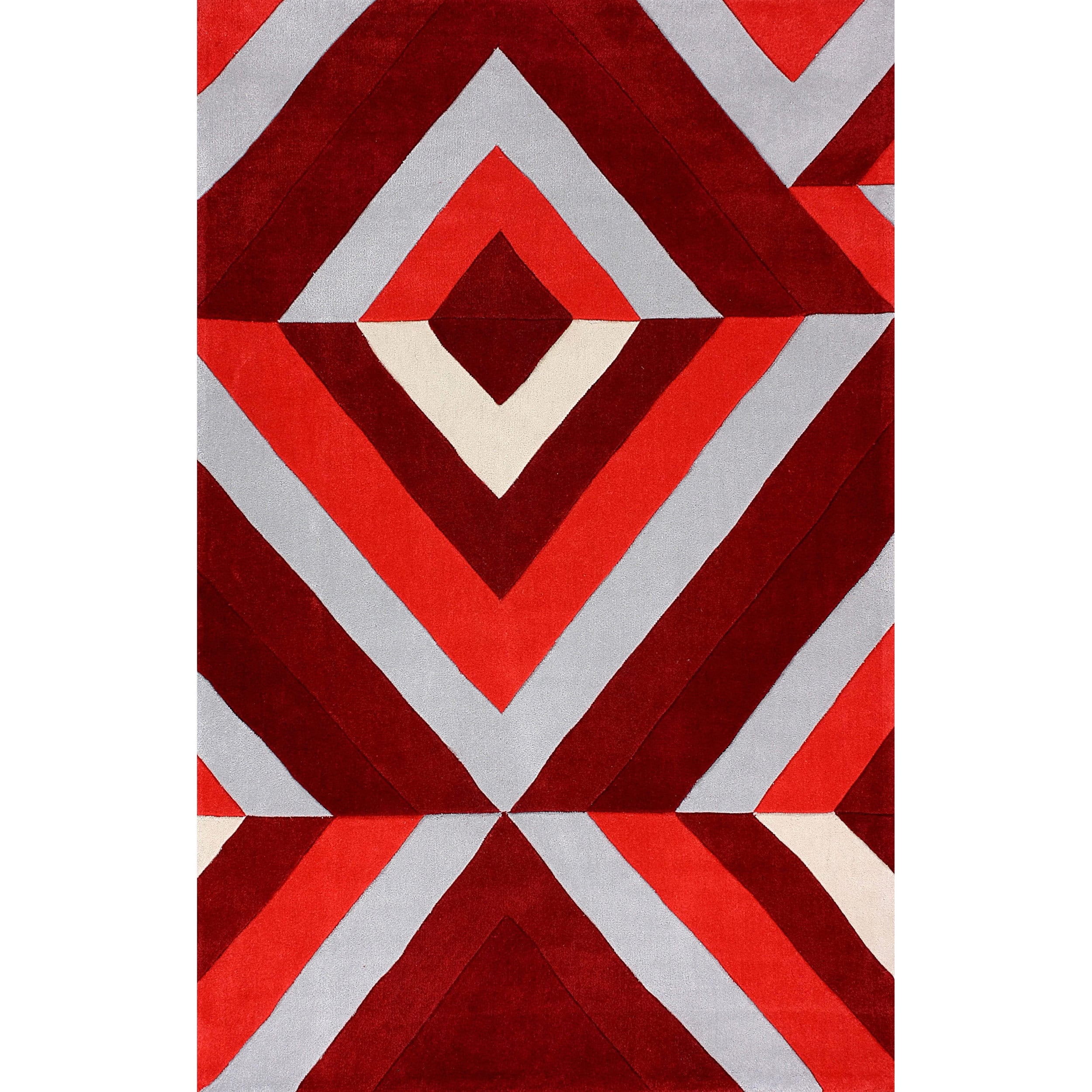 Nuloom Hand tufted Modern 3d Red Rug (8 6 X 11 6)