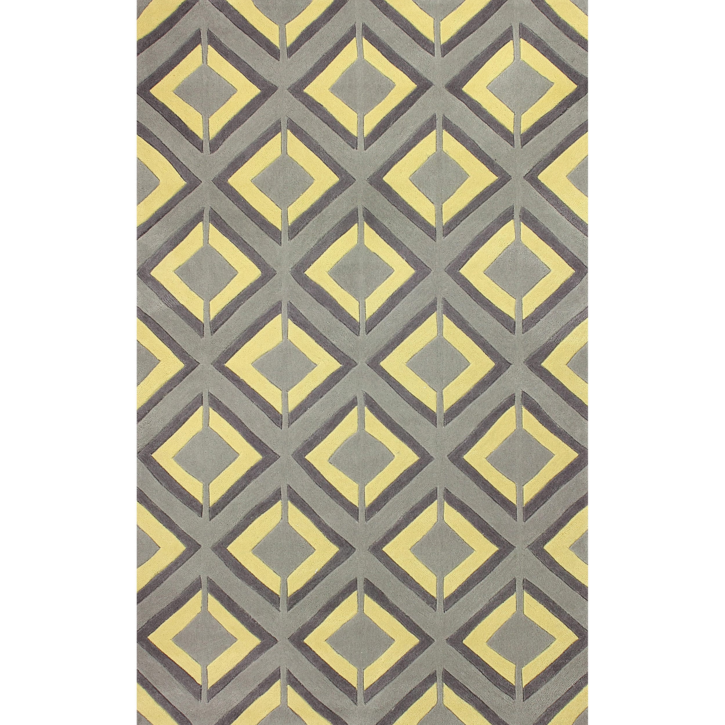 Nuloom Hand tufted Lucile Trellis Yellow Rug (7 6 X 9 6)