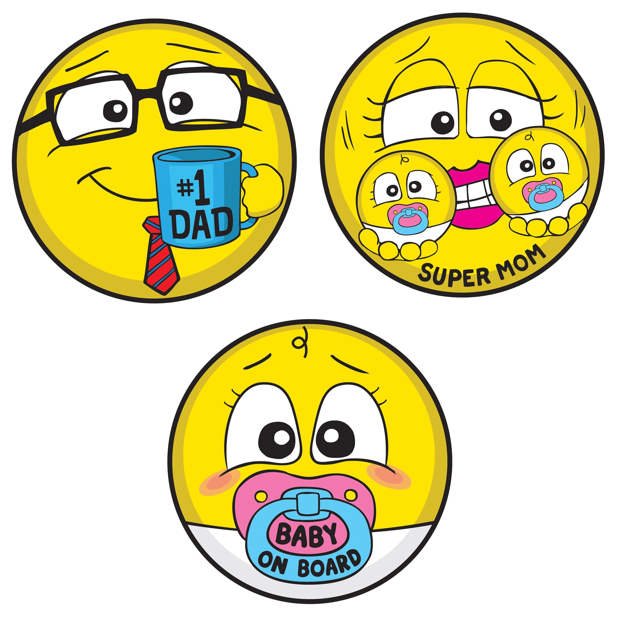 Motocons Parents Pack 3 piece Car Magnet Set