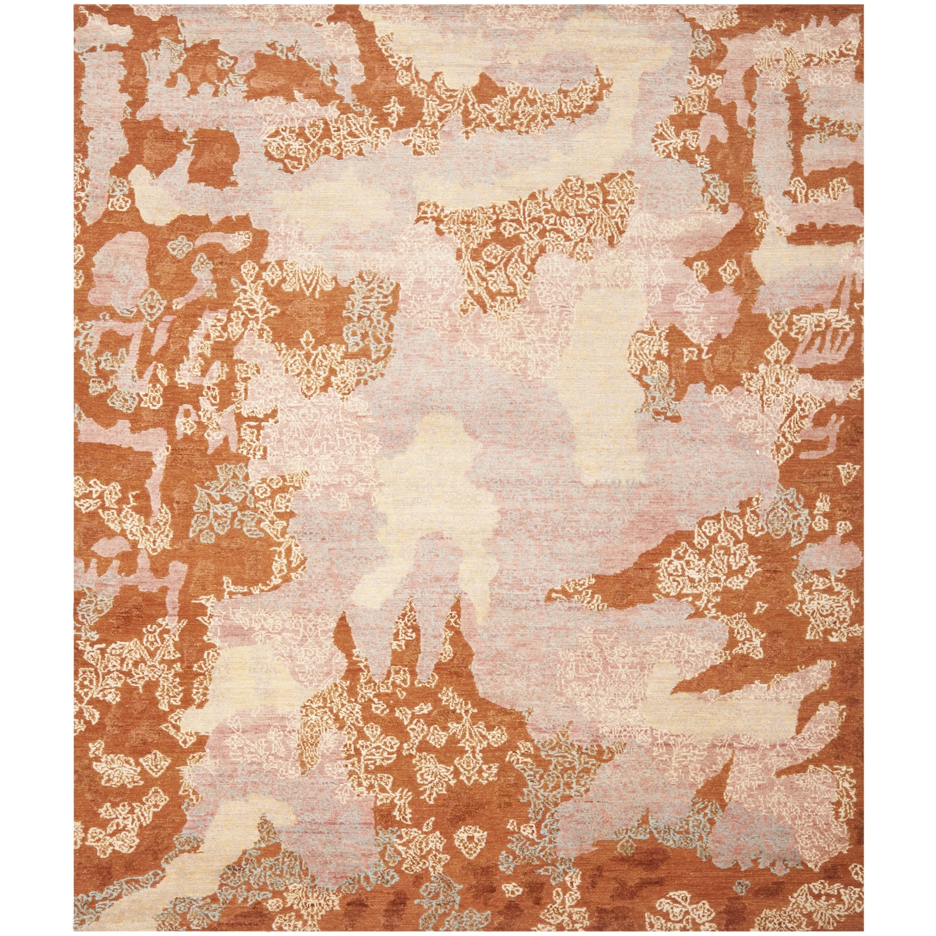 Safavieh Hand knotted Santa Fe Rust/ Multi Wool Rug (8 X 10)