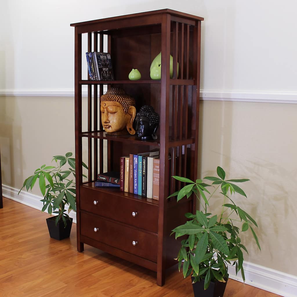 Hollydale Large 2-drawer Chestnut Bookcase