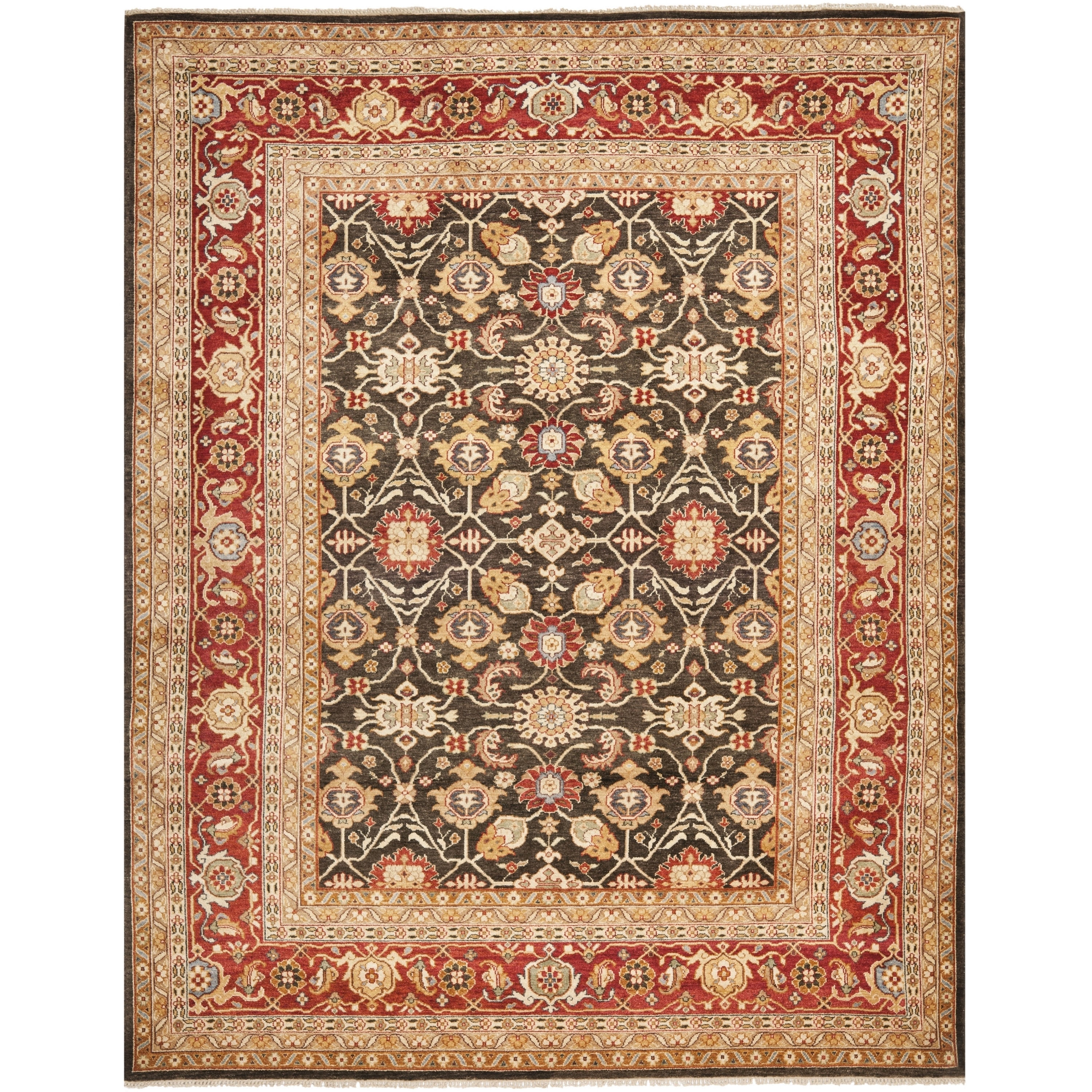 Safavieh Hand knotted Samarkand Green/ Red Wool Rug (9 X 12)